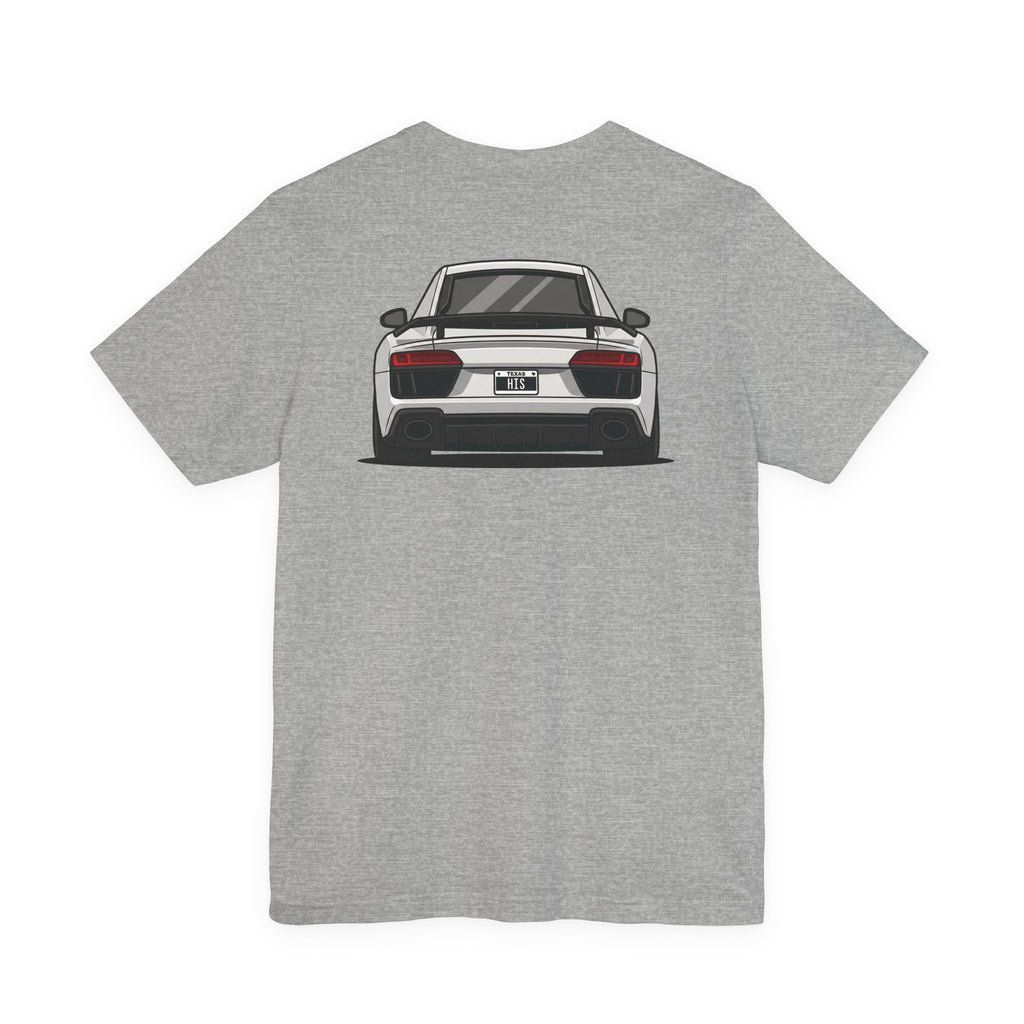 Audi R8 Alpine White Tee — Short Sleeve Car Fan Shirt