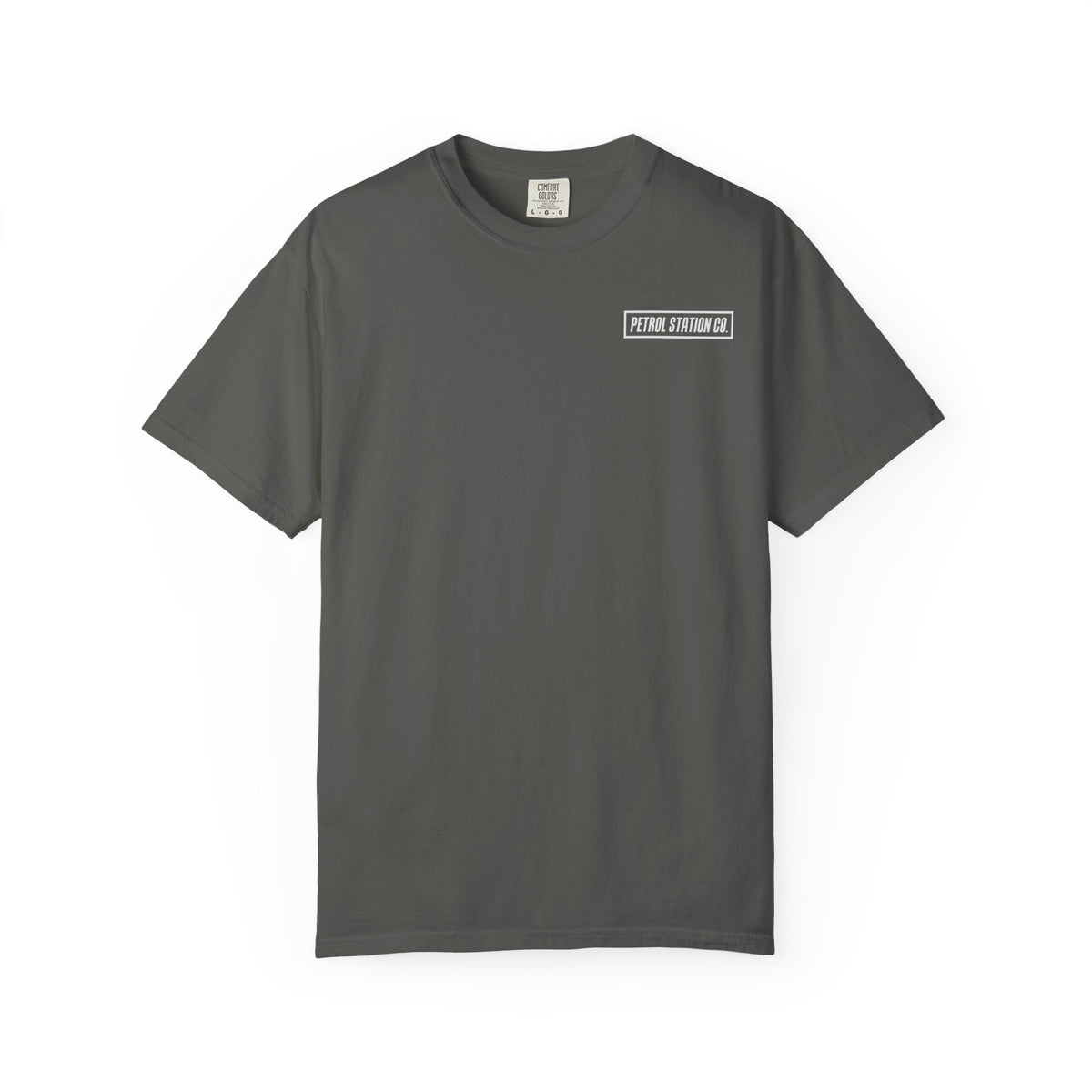 V10 Supercar Tee in Pepper, front view with small chest logo