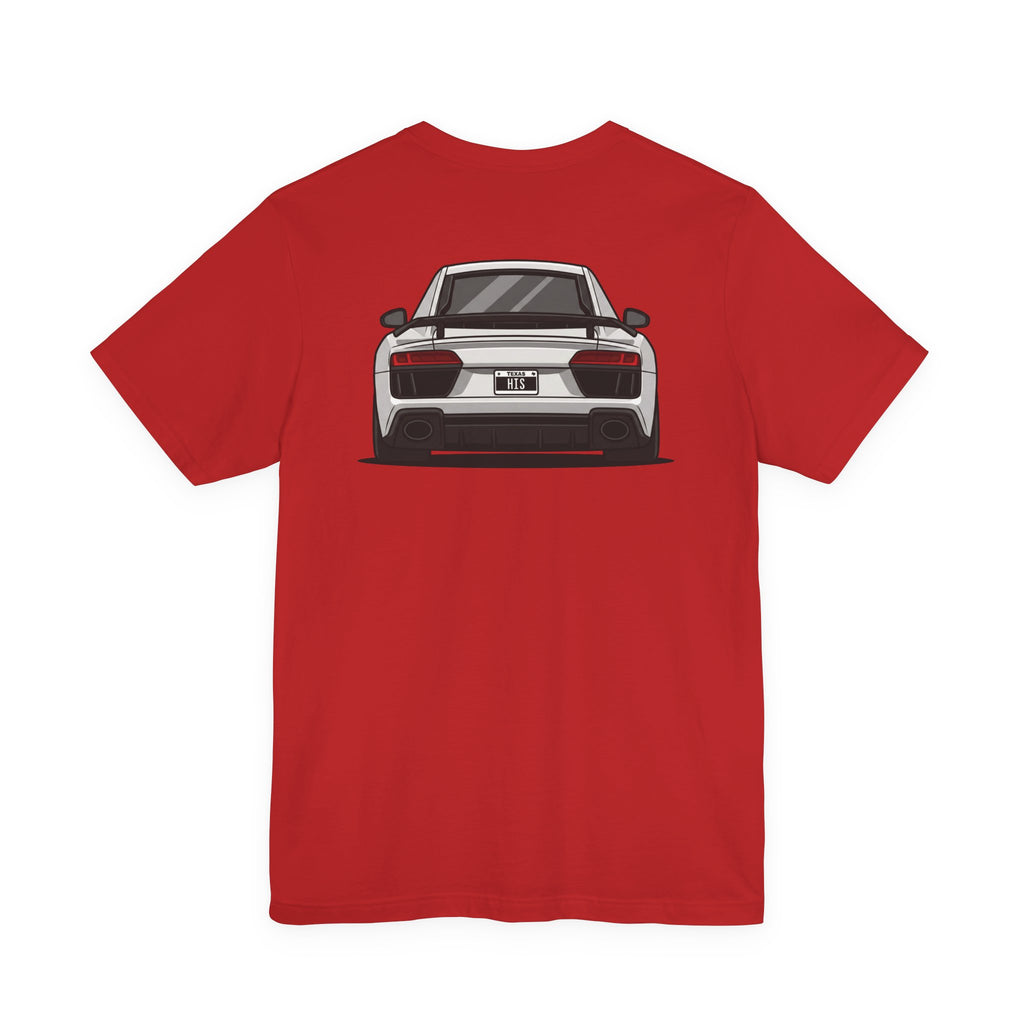 Audi R8 Alpine White Tee — Short Sleeve Car Fan Shirt