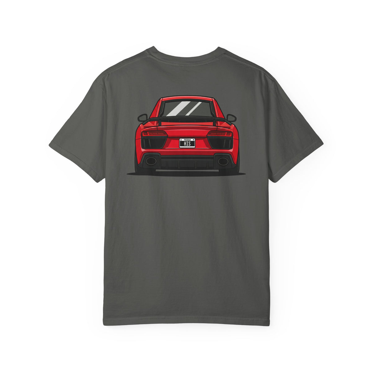 V10 Supercar Tee in Pepper, red V10 supercar graphic, back view