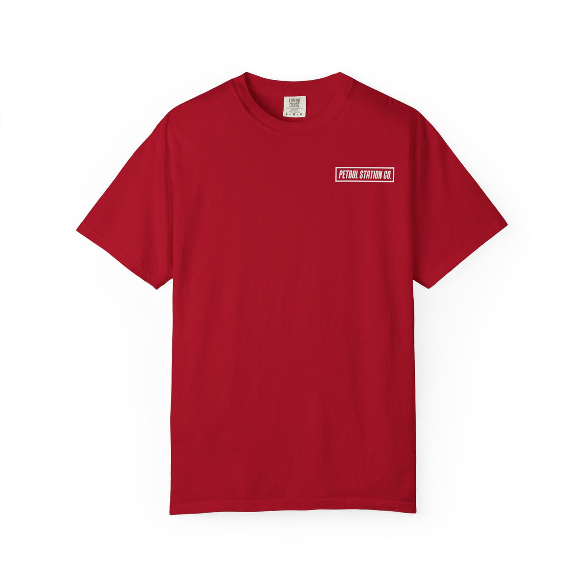 V10 Supercar Tee in Red, front view with small chest logo