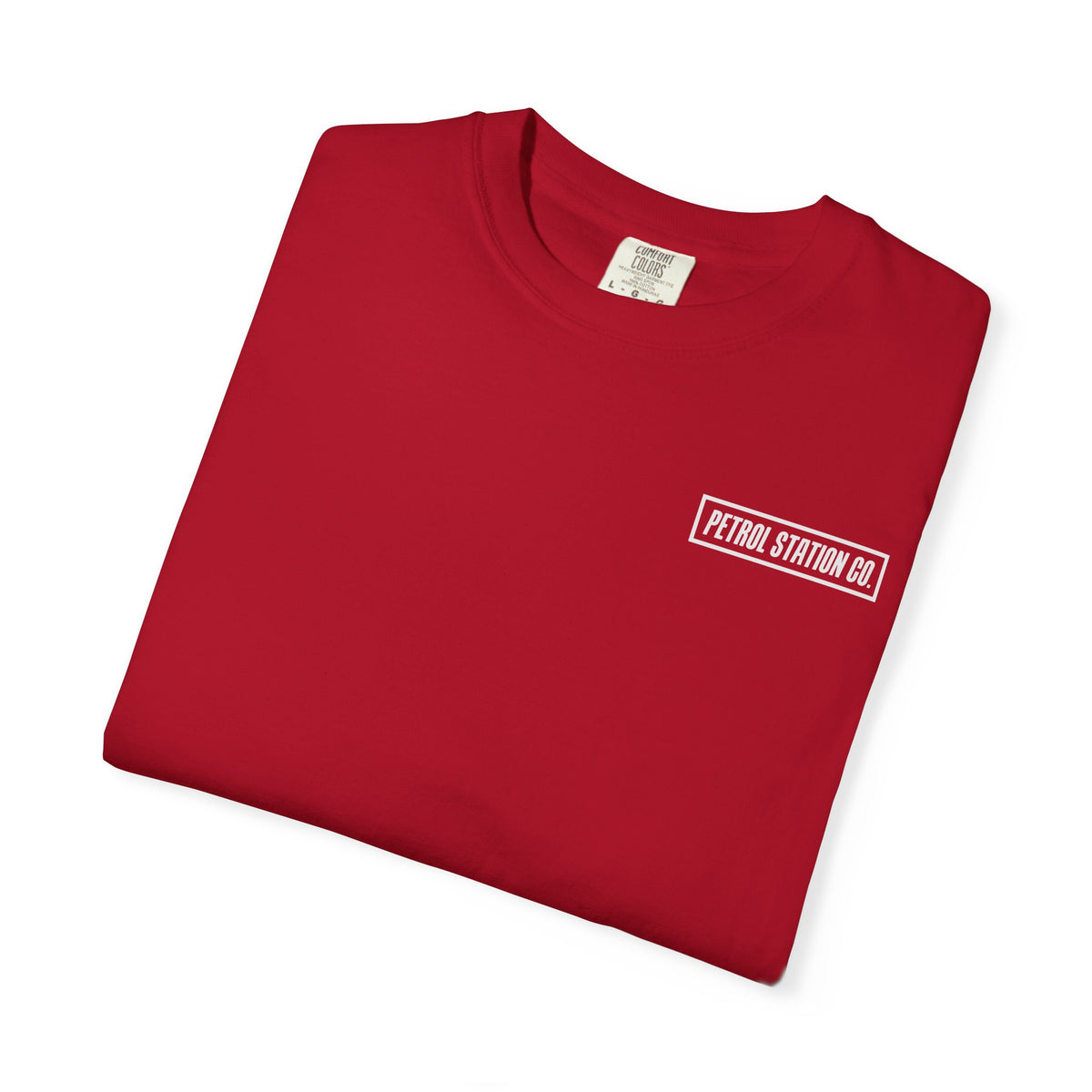 V10 Supercar Tee in Red, folded with small chest logo