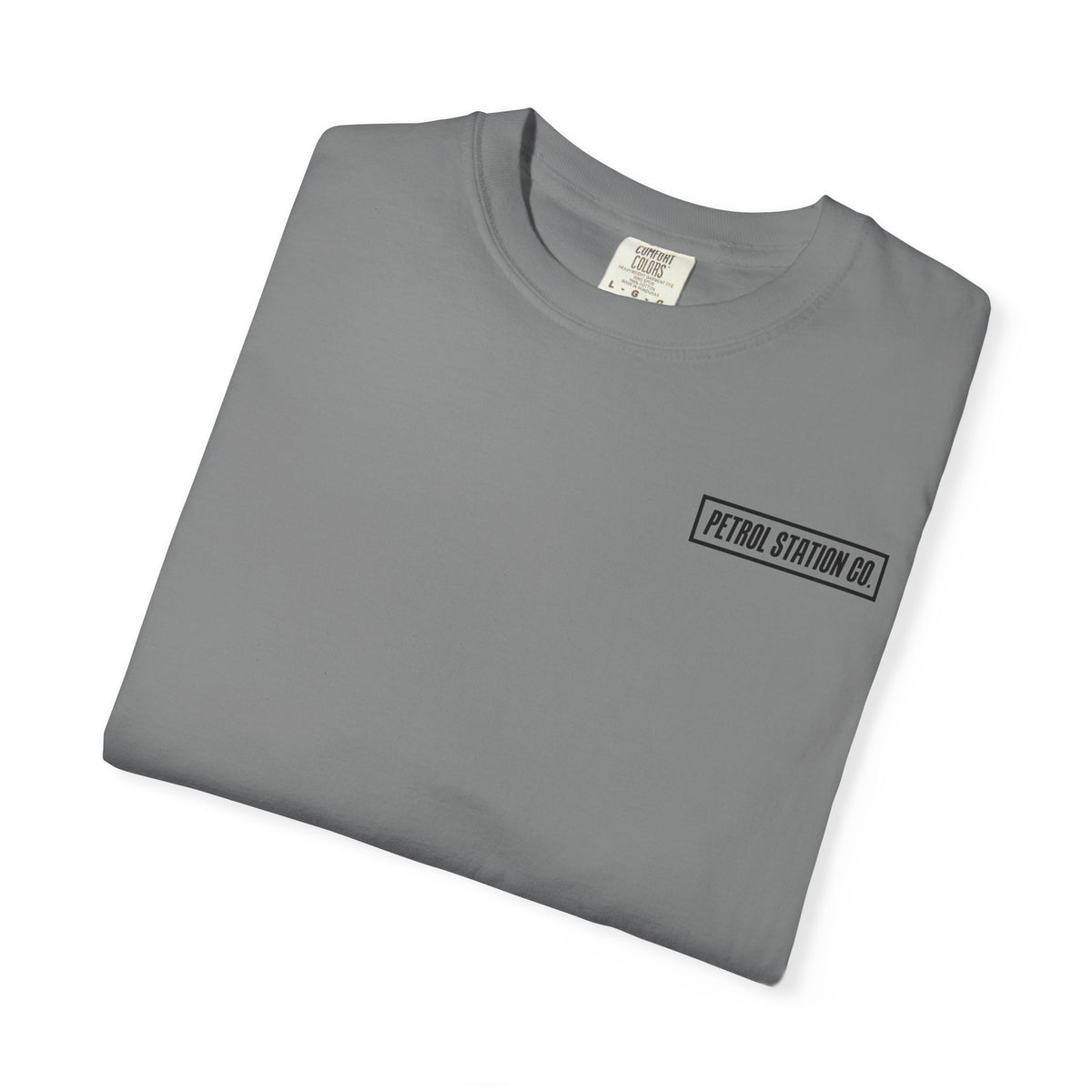 V10 Supercar Tee in Grey, folded with small chest logo