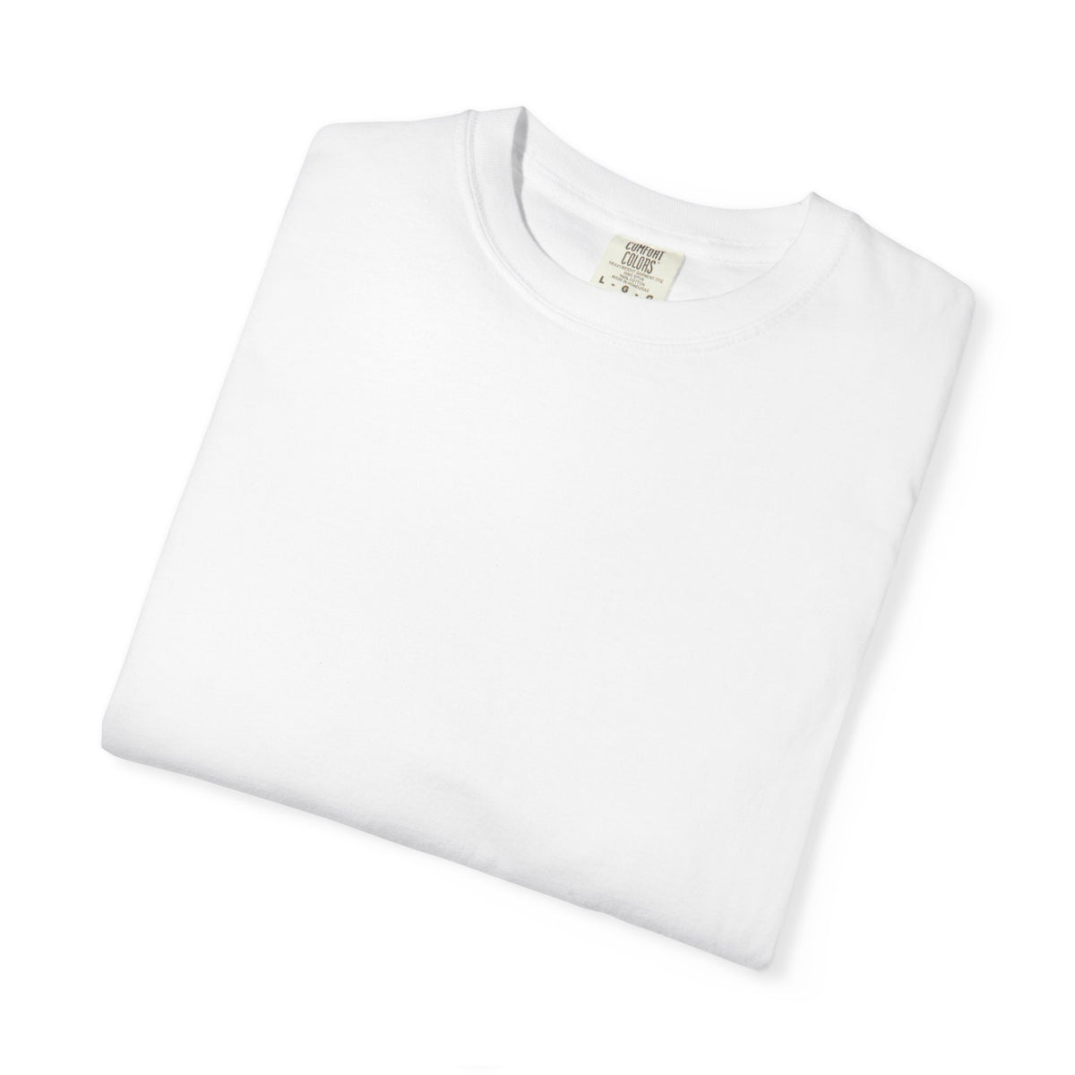 Japanese Speed Car Tee in White, folded shirt close-up of the collar and label