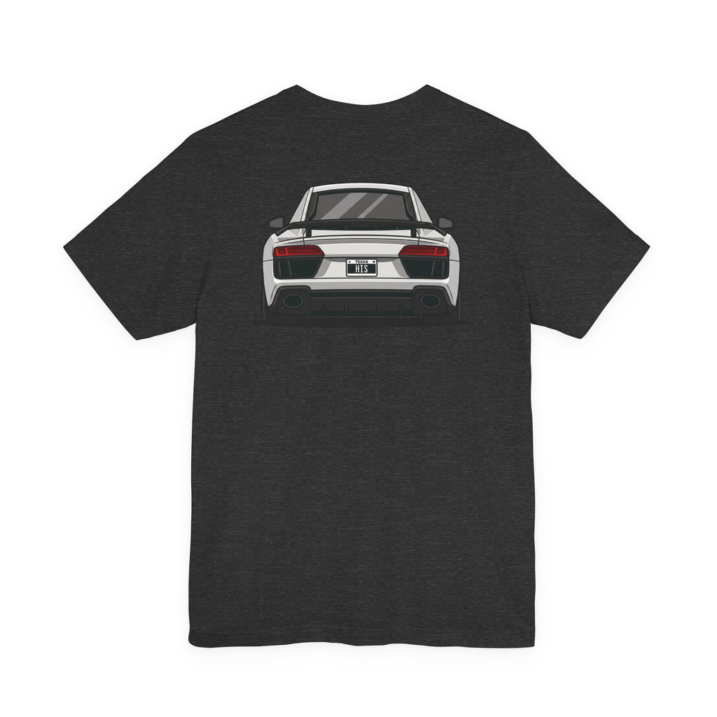 Audi R8 Alpine White Tee — Short Sleeve Car Fan Shirt